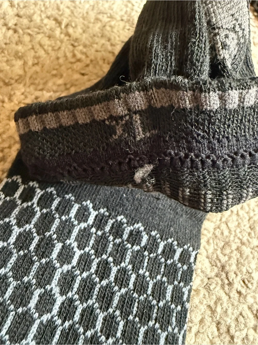 Bombas Black Crew Socks with Gray Accent - Men's X-Large